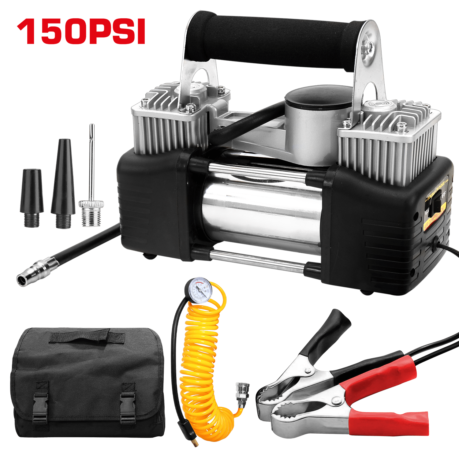 MINICOMPRESORA 12V 23A/150PSI 85L/MIN METALICO