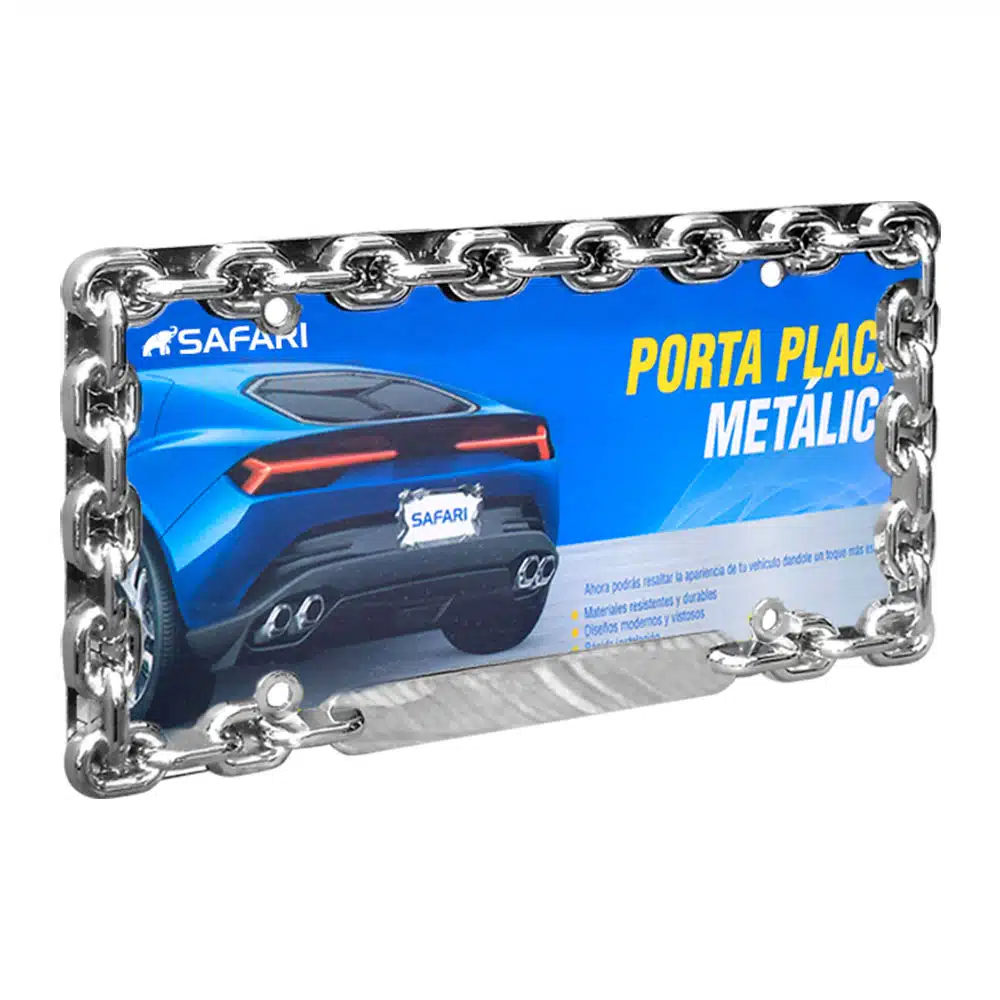 PORTA PLACA METALICA CADENA