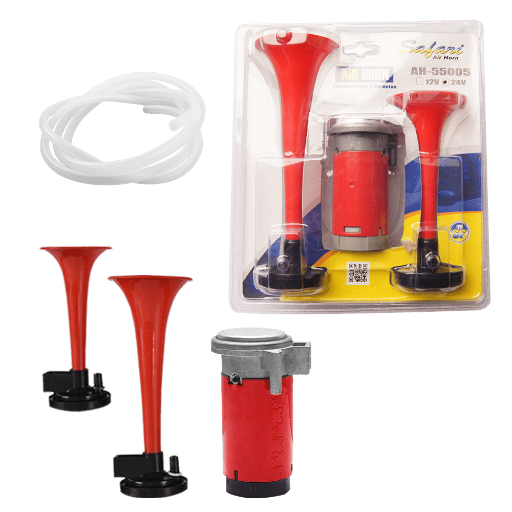 CLAXON 2 CORNETAS 12V ROJO