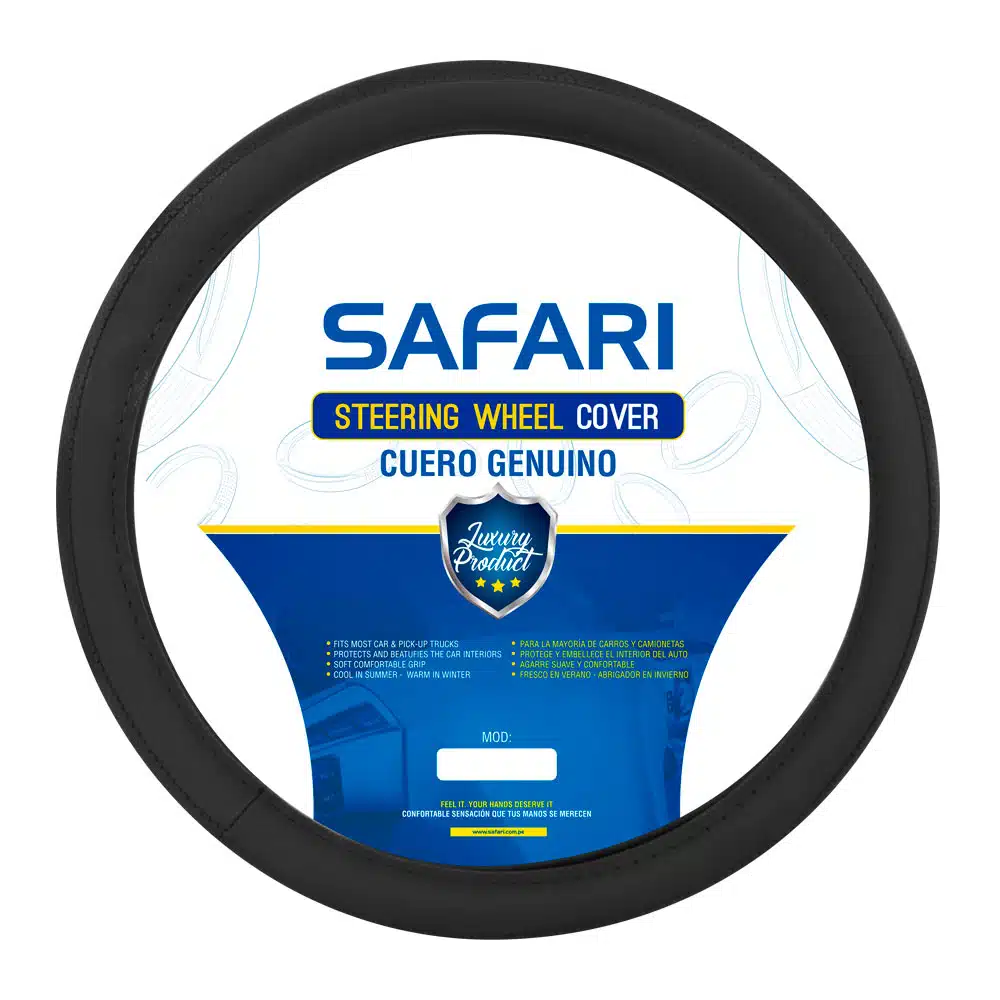 CUBRE VOLANTE CUERO GEN BK/BK VENTILADO