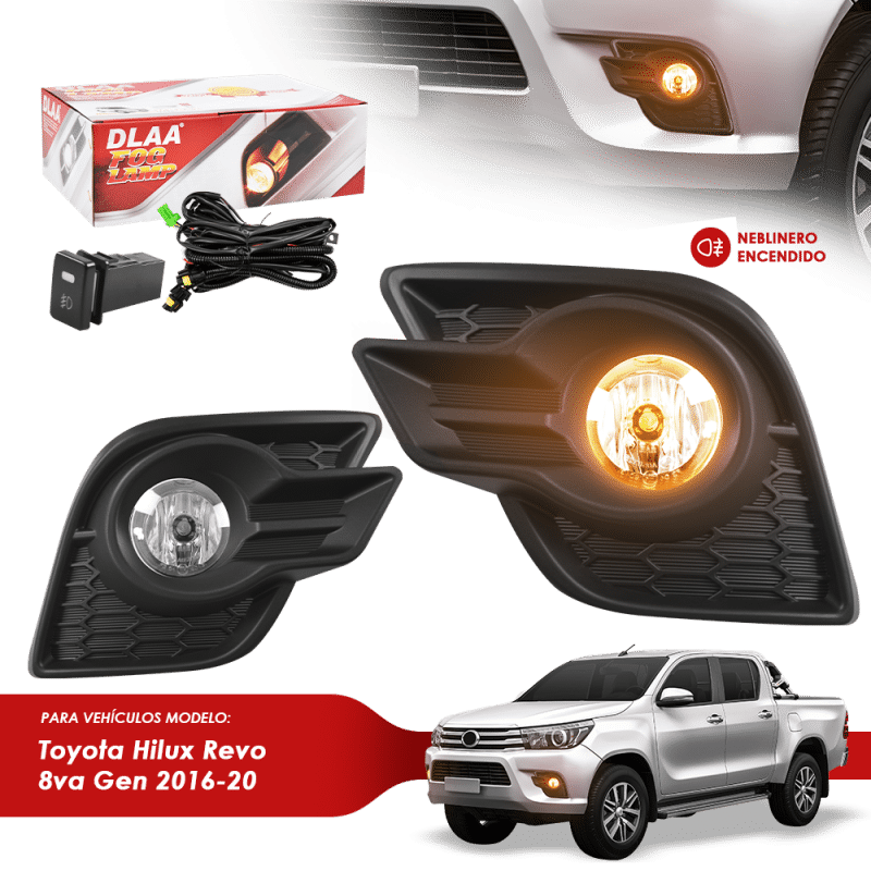 NEBLINERO SET COMPLETO DET CROMADO TY HILUX REVO 8VA GEN 2016-20