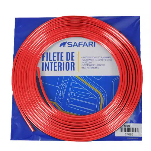 FILETE INTERIOR PARA CABINA DEL AUTO 5M ROJO