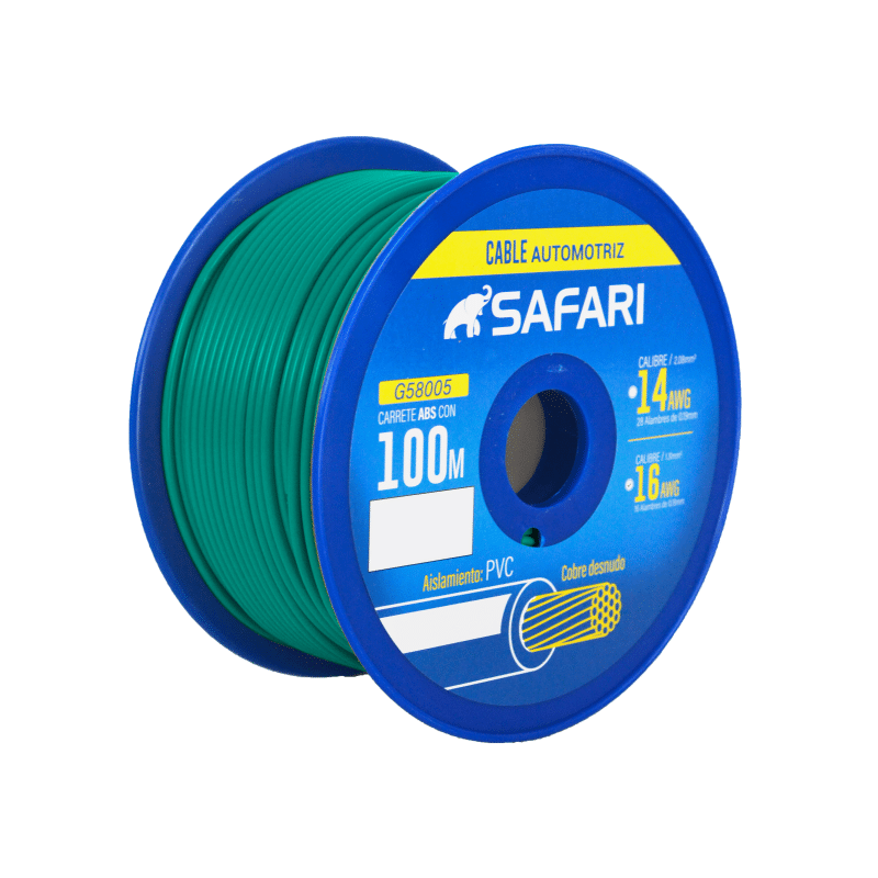 CABLE AUTOMOTRIZ 16AWG COBRE 16/0.19 PVC DIA:3.05MM 100M VERDE - Imagen 2