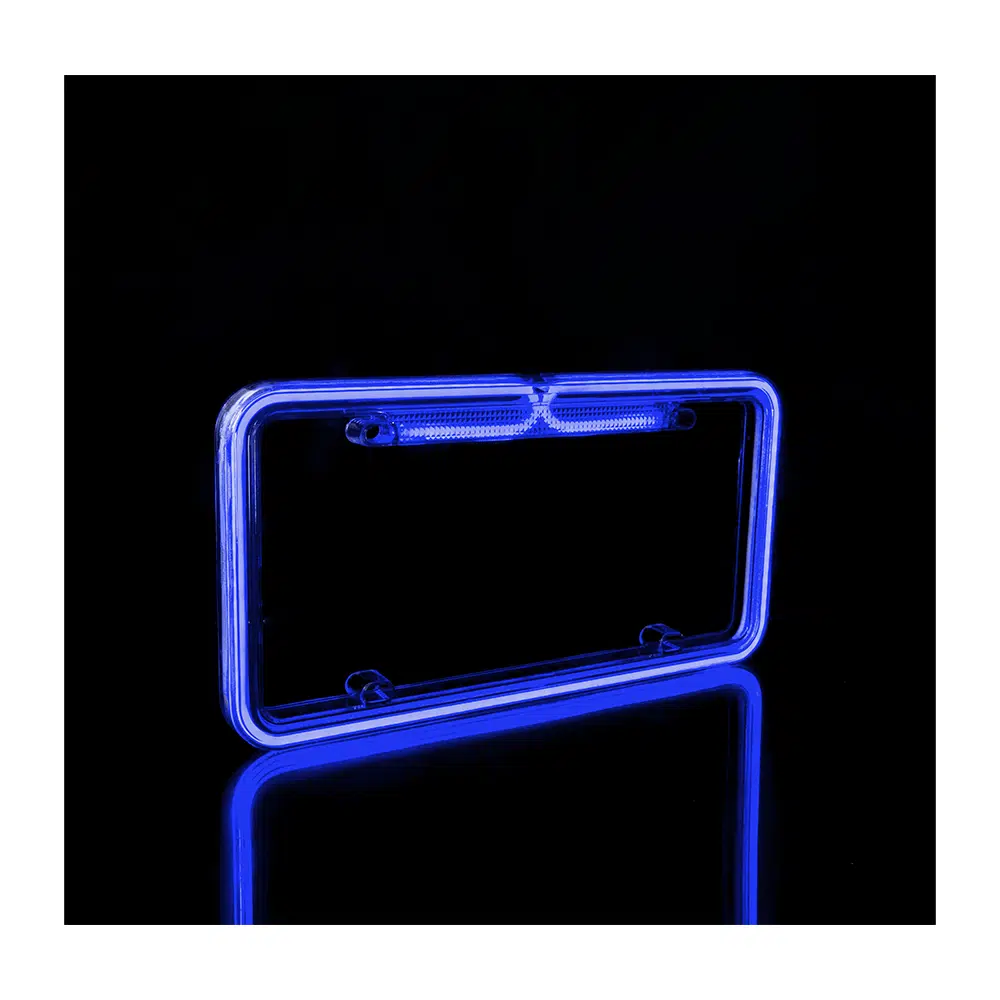 PORTA PLACA LED TIPO NEON 12V 12W 32X16CM AHUMADO AZUL