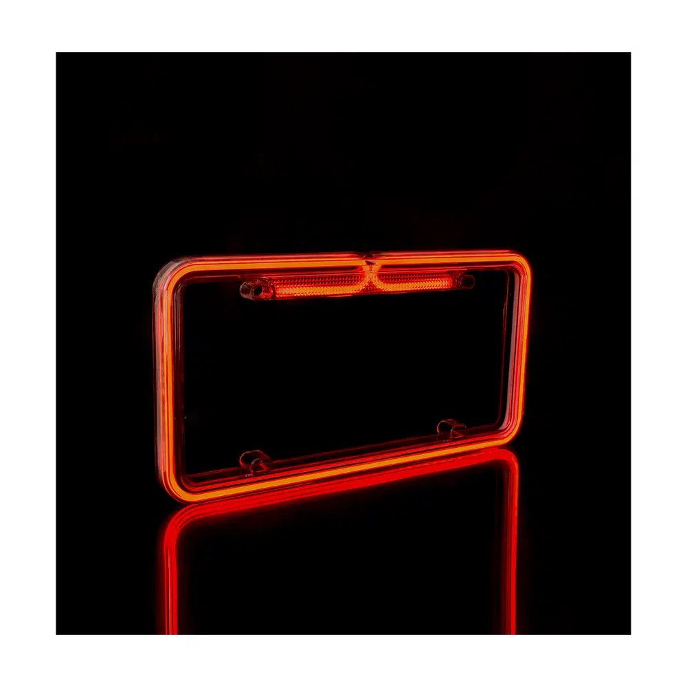 PORTA PLACA LED TIPO NEON 12V 12W 32X16CM AHUMADO ROJO