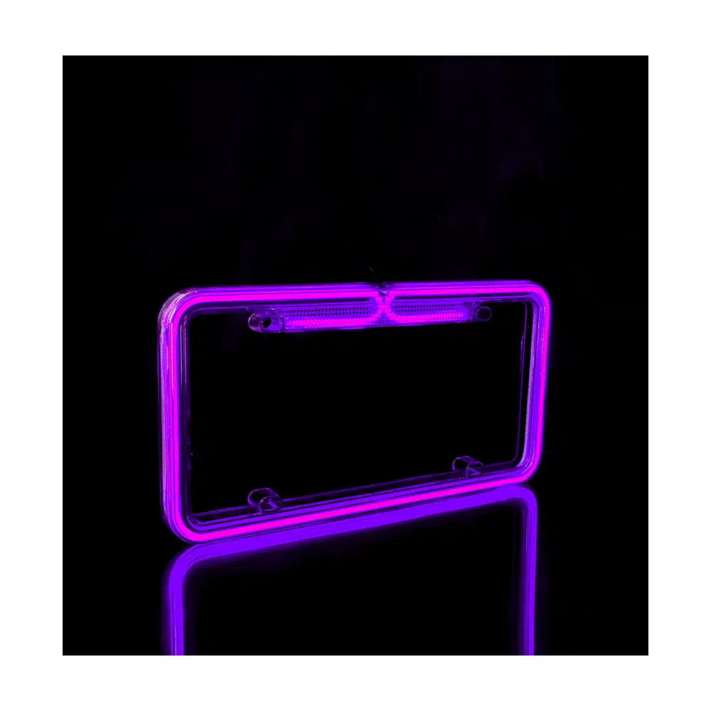 PORTA PLACA LED TIPO NEON 12V 12W 32X16CM AHUMADO LILA