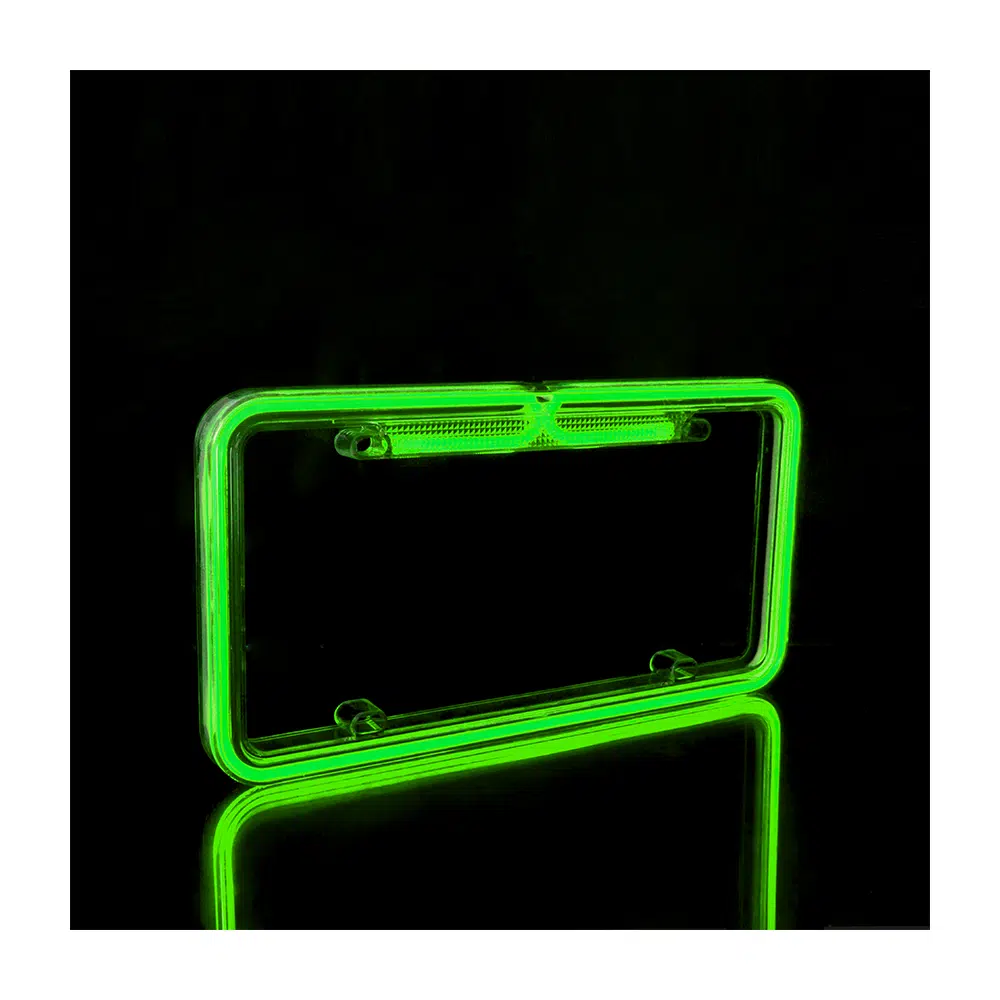 PORTA PLACA LED TIPO NEON 12V 12W 32X16CM AHUMADO VERDE