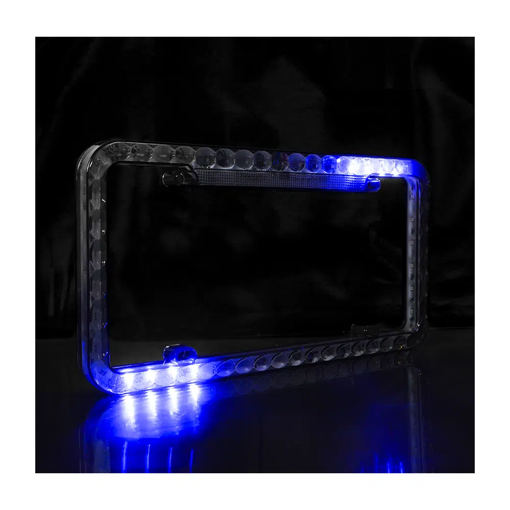 PORTA PLACA LED LENTE 12V 12W 32X16CM AHUMADO AZUL