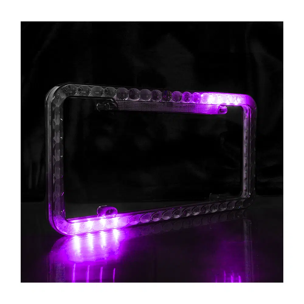 PORTA PLACA LED LENTE 12V 12W 32X16CM AHUMADO LILA