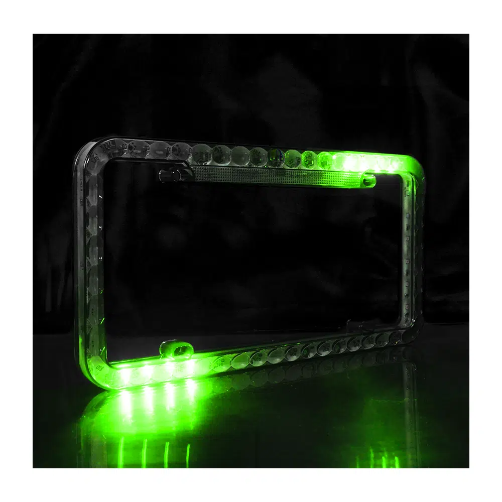 PORTA PLACA LED LENTE 12V 12W 32X16CM AHUMADO VERDE