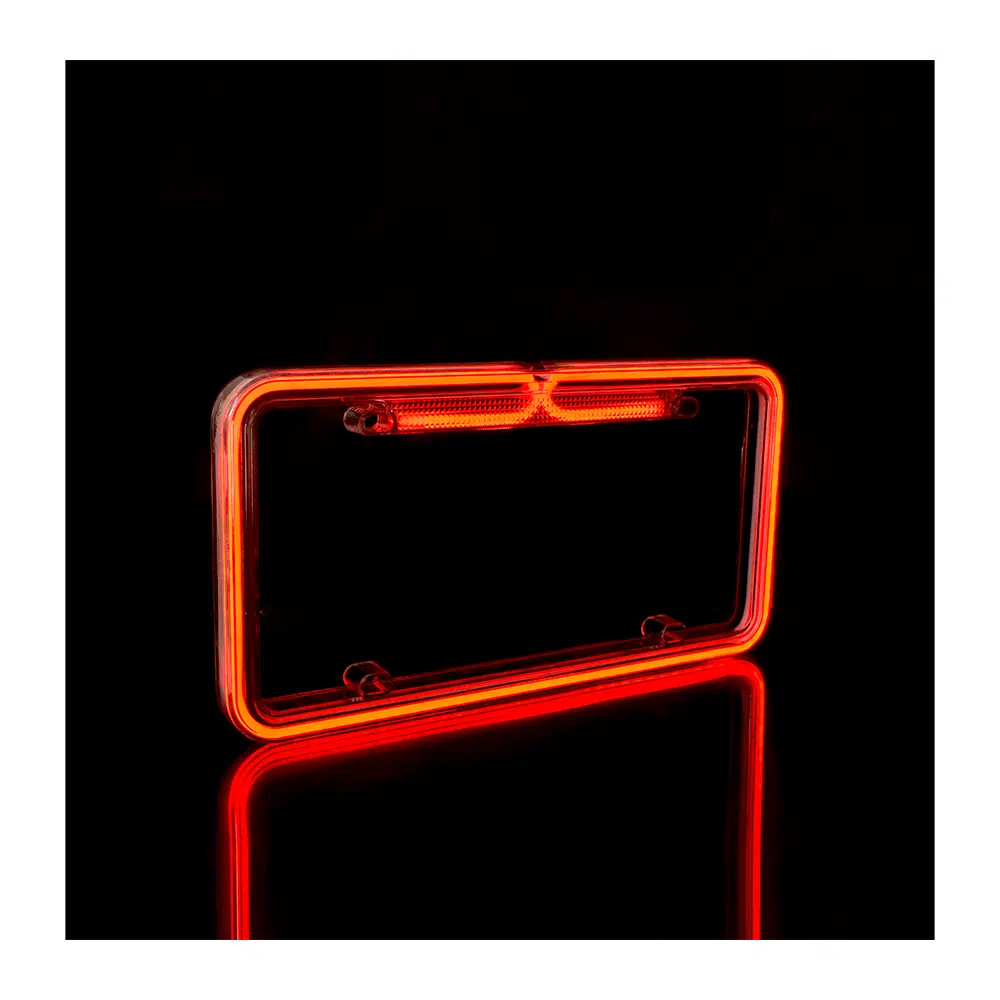 PORTA PLACA LED TIPO NEON 12V 12W 32X16CM ROJO
