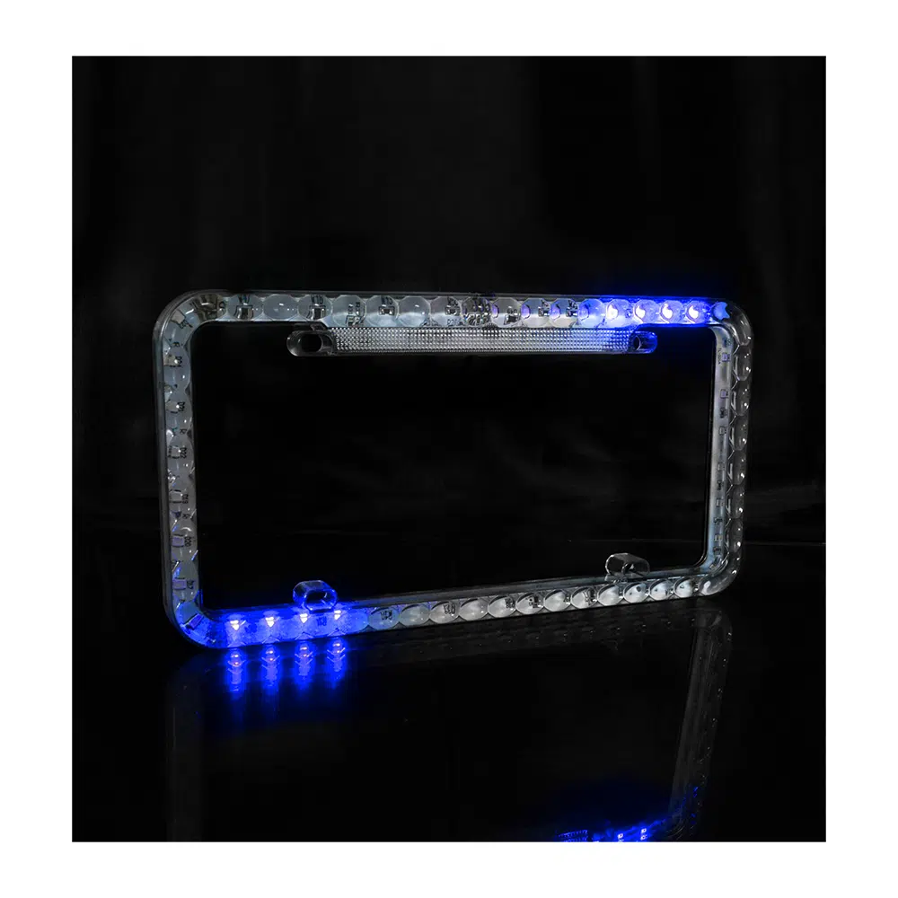 PORTA PLACA LED LENTE 12V 12W 32X16CM AZUL