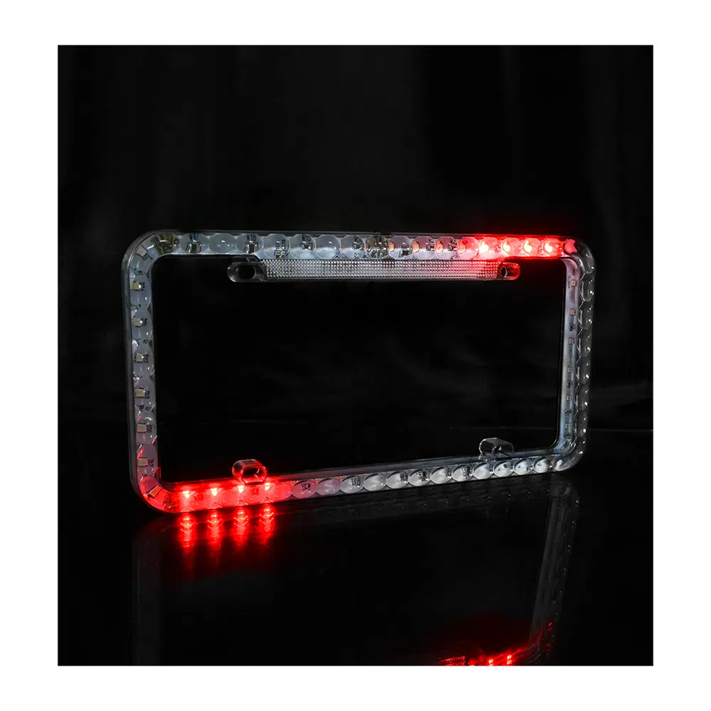 PORTA PLACA LED LENTE 12V 12W 32X16CM ROJO