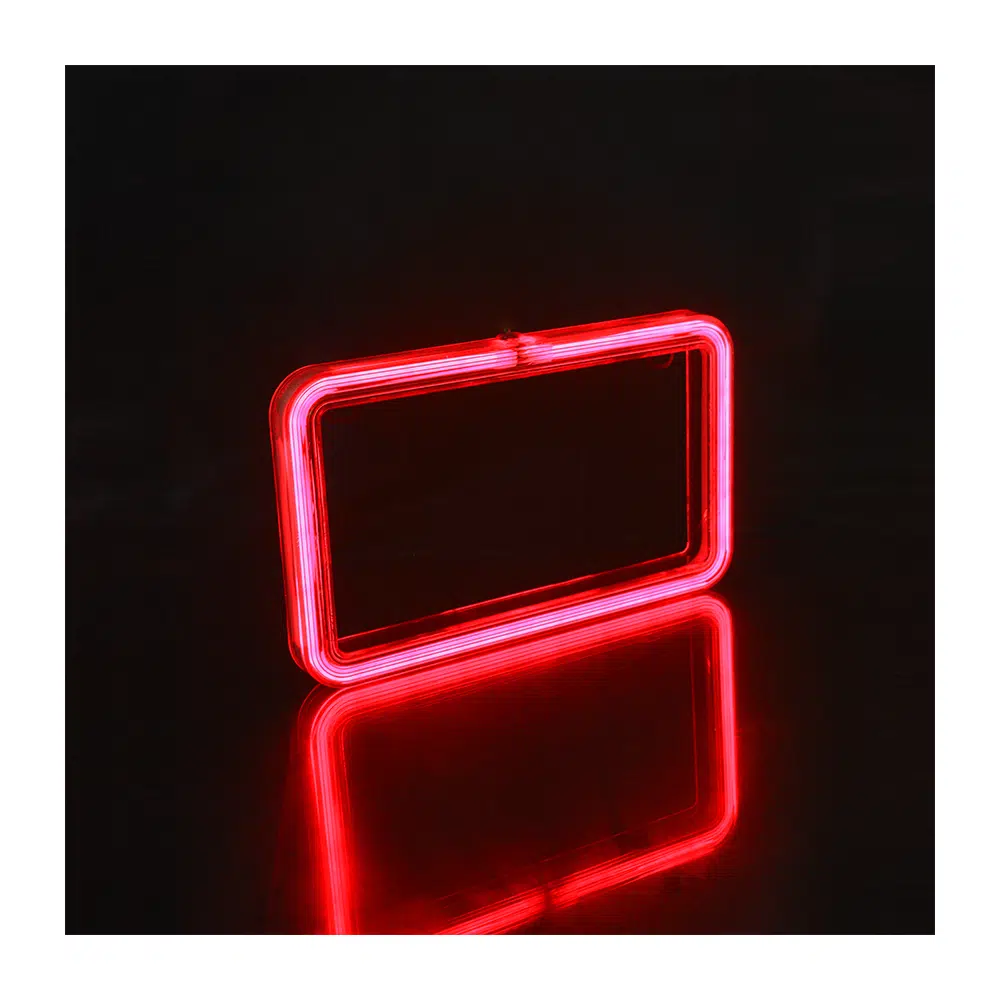 PORTA PLACA P/MOTO LED TIPO NEON 12V 9W 22X13CM ROJO