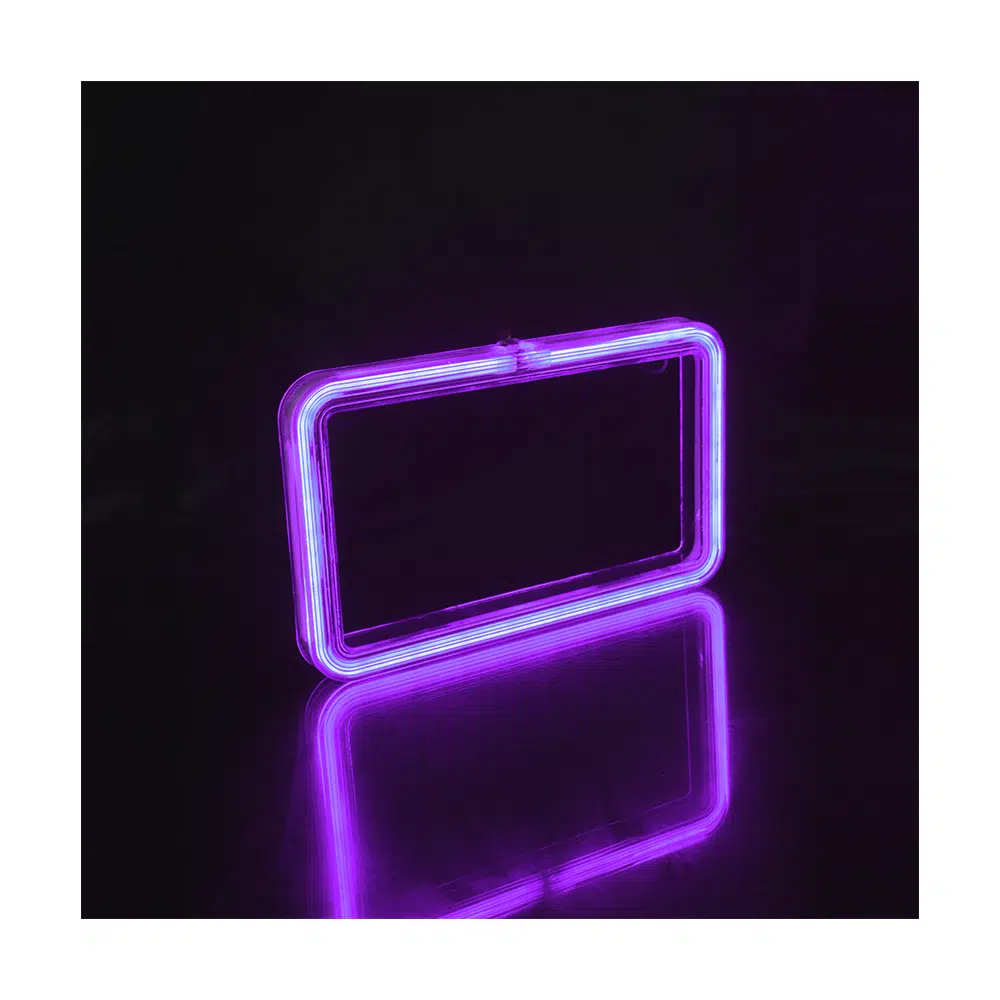 PORTA PLACA P/MOTO LED TIPO NEON 12V 9W 22X13CM LILA