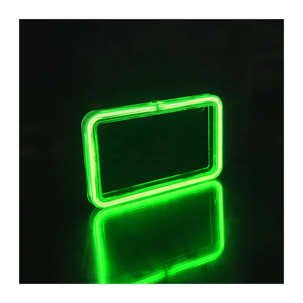 PORTA PLACA P/MOTO LED TIPO NEON 12V 9W 22X13CM VERDE