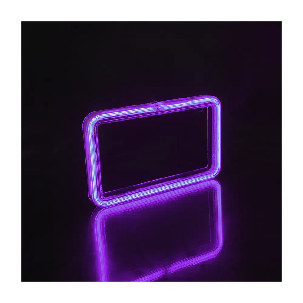 PORTA PLACA P/MOTO LED TIPO NEON 12V 9W 22X13CM AHUMADO LILA