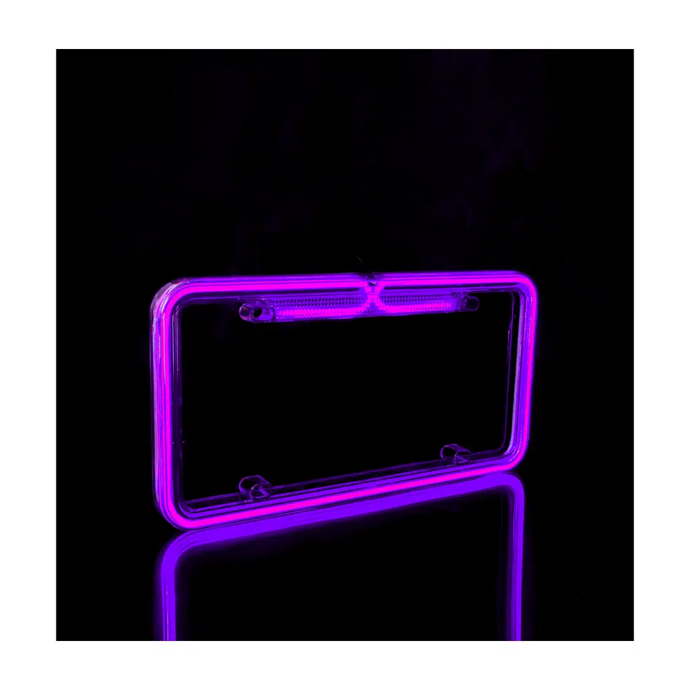 PORTA PLACA LED TIPO NEON 12V 12W 32X16CM LILA
