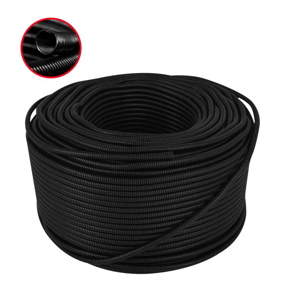PROT. CORRUGADO PP 7-10MM (1/4'') 200M/ROLLO NEGRO
