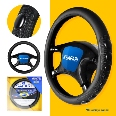 CUBRE VOLANTE CUERO GEN NEGRO