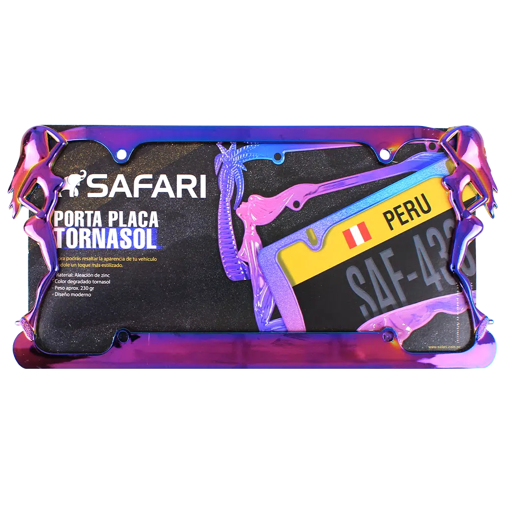 PORTA PLACA TORNASOLADA MUJER