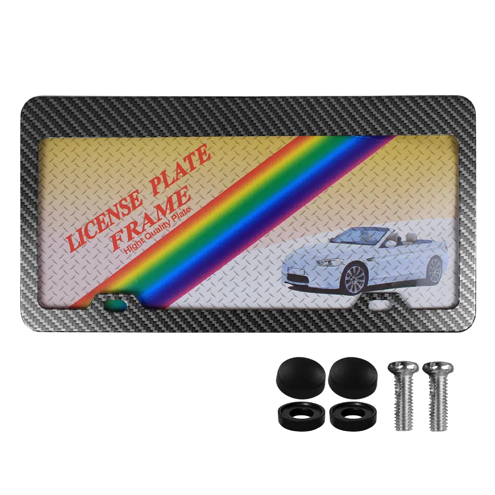 PORTA PLACA METALICA CARBON 31X16CM