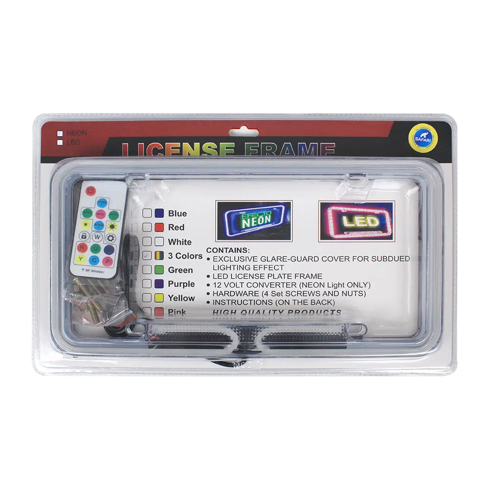 PORTA PLACA LED TIPO NEON 5W 7 FUNCIONES