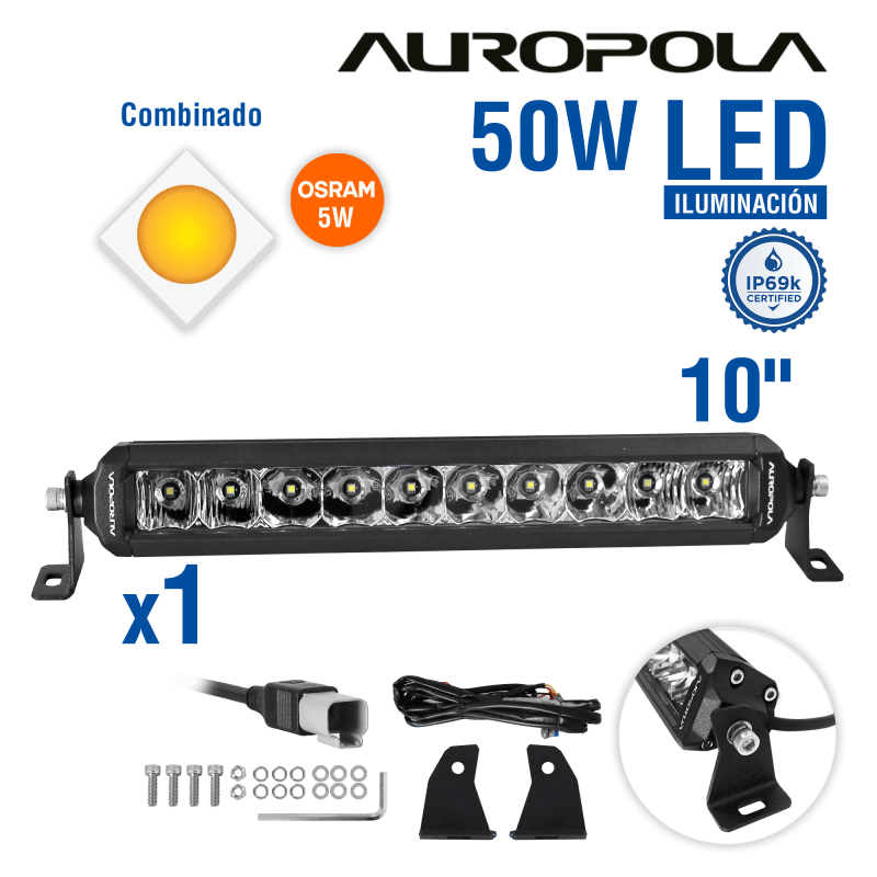 BARRA LED CONBINADO 10PULG  50W CHIP OSRAM 5W