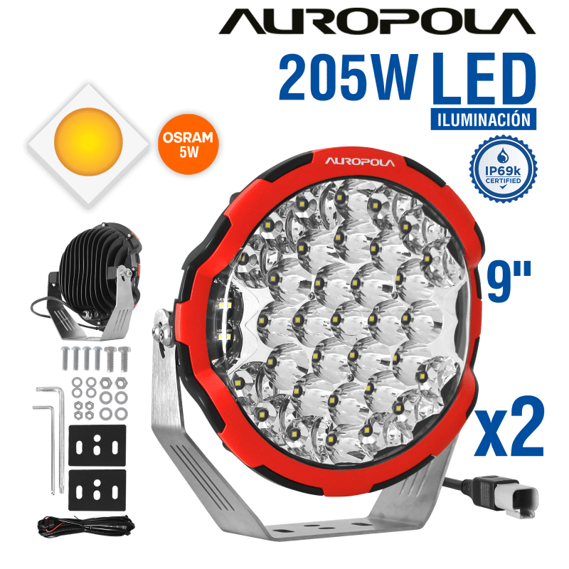 LUZ DE TRABAJO 9PULG 205W CHIP OSRAM 5W