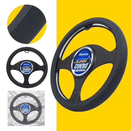 CUBRE VOLANTE CUERO GEN BK/BK 1D VENTILADO