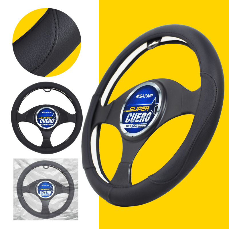 CUBRE VOLANTE CUERO GEN BK/DETALLES BK
