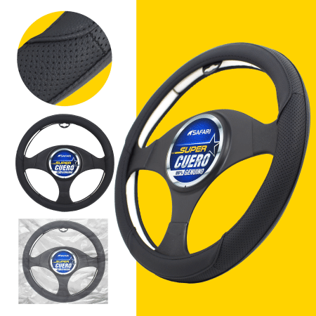 CUBRE VOLANTE CUERO GEN DELUX NEGRO