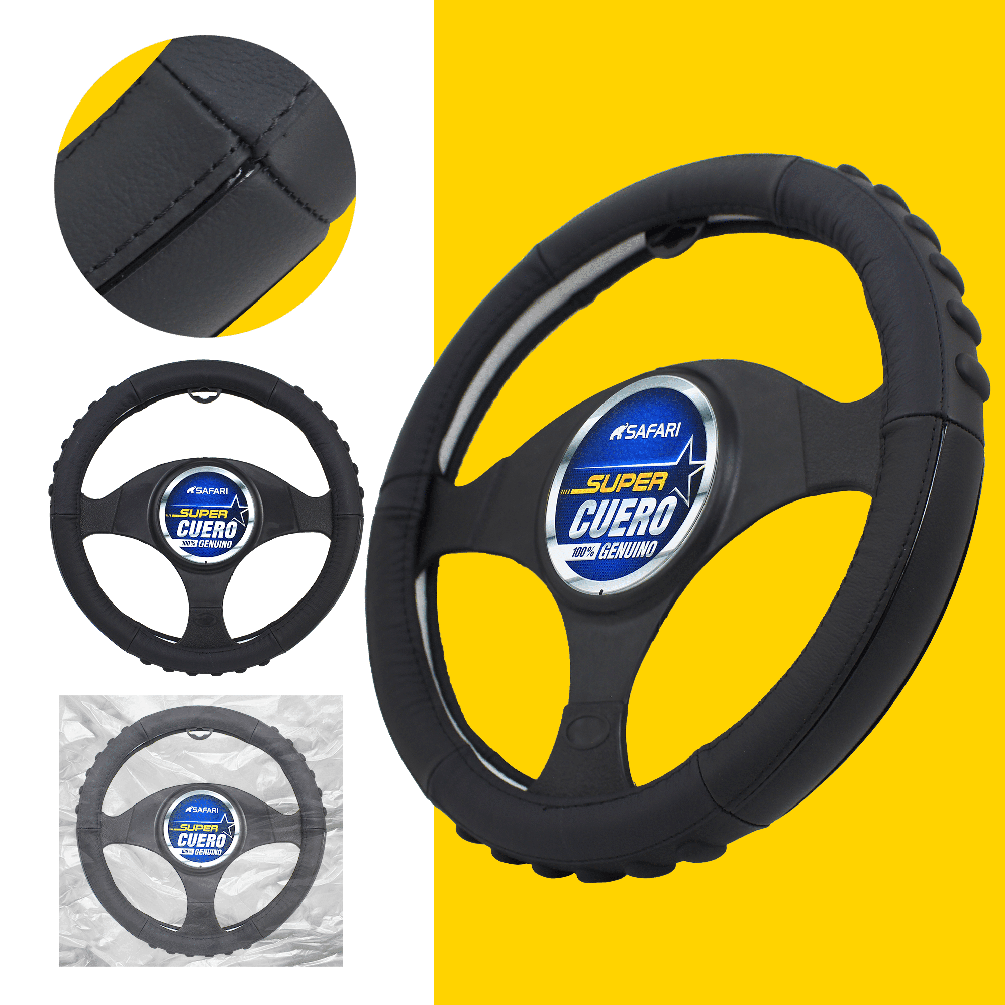CUBRE VOLANTE CUERO GEN NEGRO