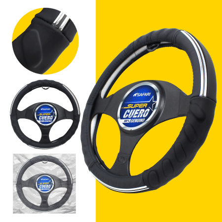 CUBRE VOLANTE CUERO GEN NEGRO