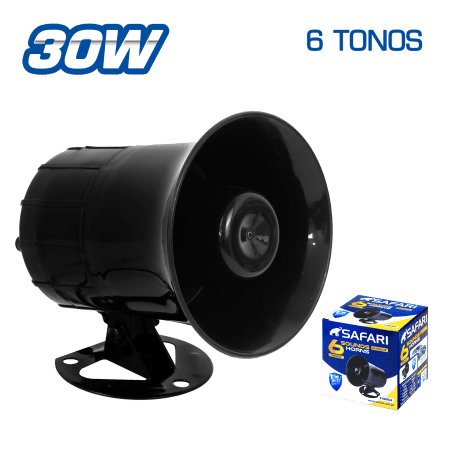 SIRENA ELECTRICA 12V-24V 30W 6 TONOS