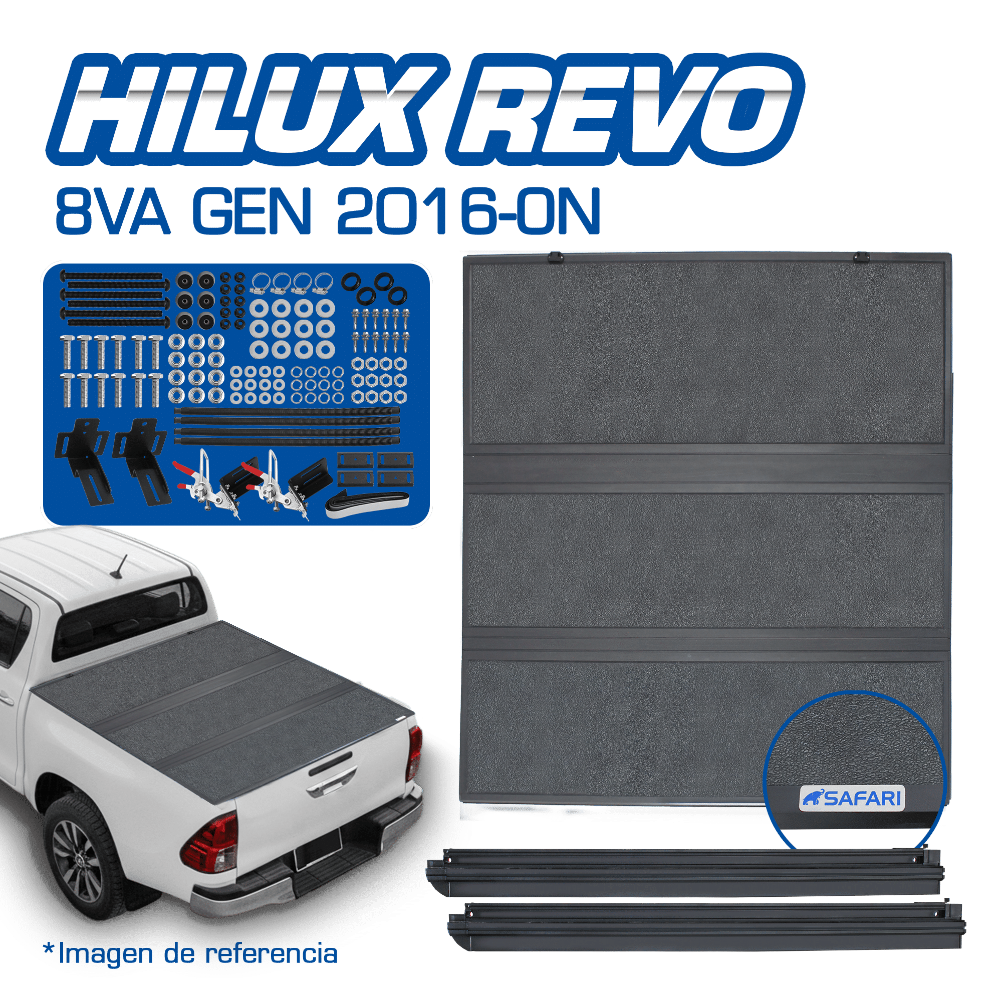 TOLVA PLEGABLE P/HILUX REVO 8VA GEN 2016-ON