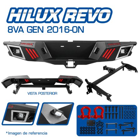 DEFENSA POSTERIOR P/HILUX REVO 8VA GEN 2016-ON