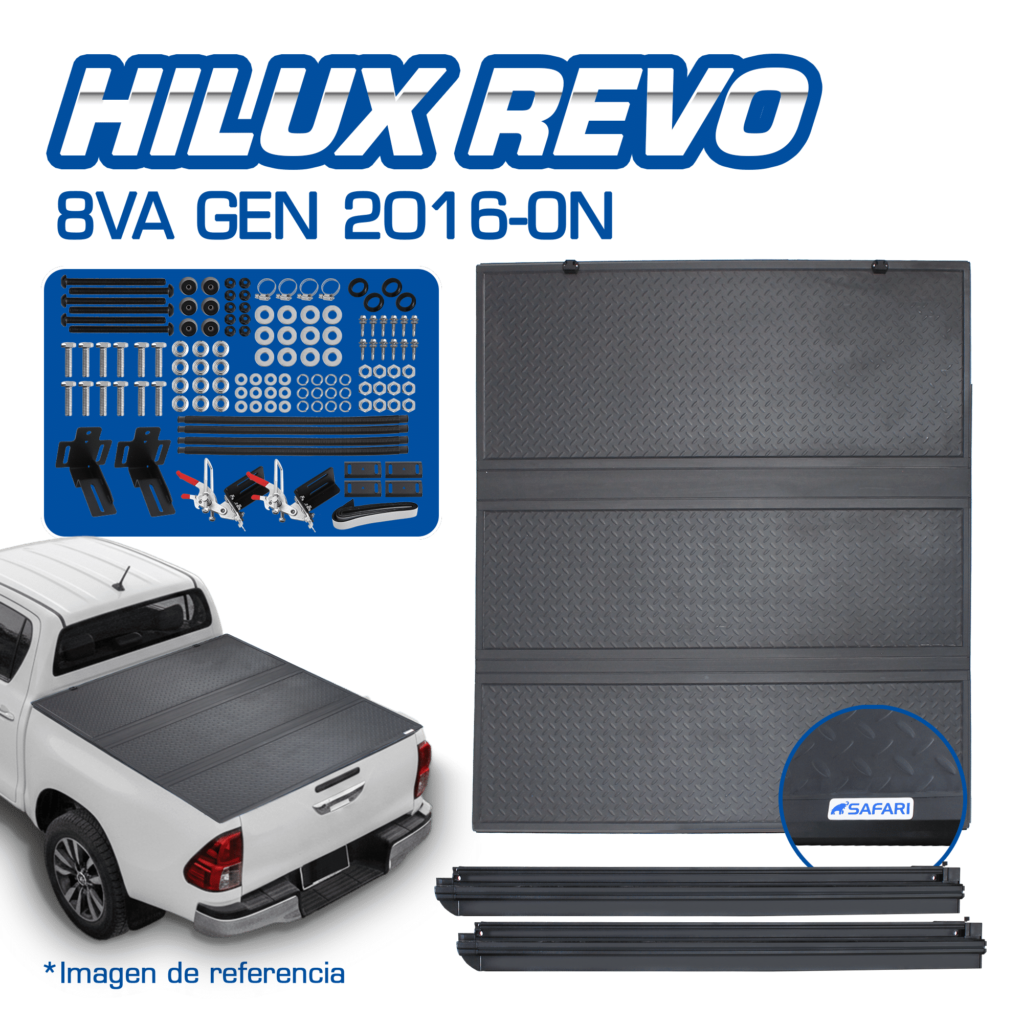 TOLVA DESLIZANTE/PLEGABLE P/HILUX REVO 8VA GEN 2016-ON