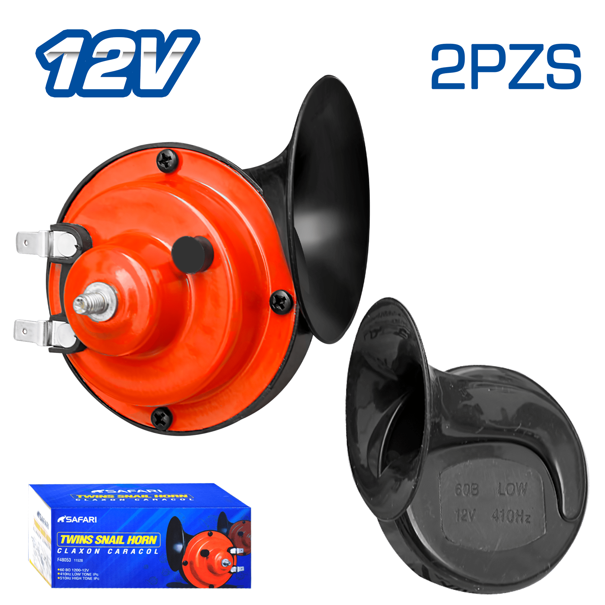CLAXON TIPO CARACOL GEMELO 12V ALTA:510HZ BAJA:410HZ SETX2