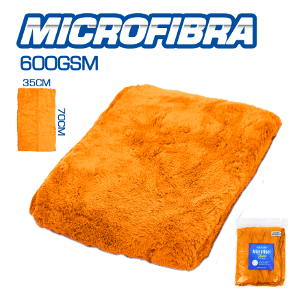 PAÑO MICROFIBRA 600GSM ALTA DENSIDAD 70X35CM NARANAJA
