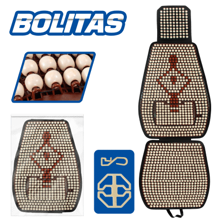 COJIN DE ASIENTO BOLITAS C/RIÑONERA - NATURAL