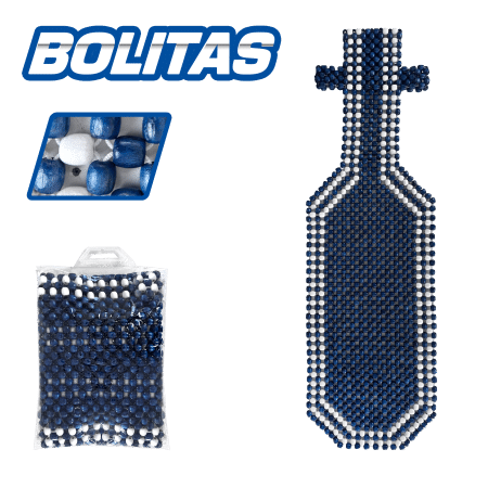 COJIN BOLITAS RESPALDAR AZUL + CABECERA