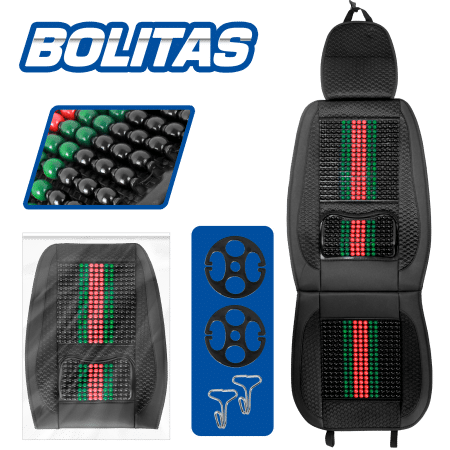 COJIN/RESPALDO BOLITAS + PU C/RIÑONERA SPORT BLACK