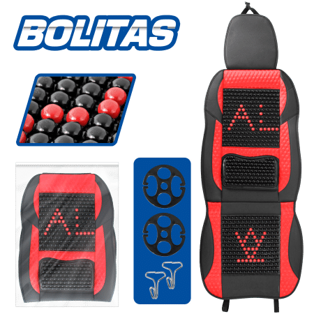 COJIN/RESPALDO BOLITAS + PU C/RIÑONERA SPORT RED