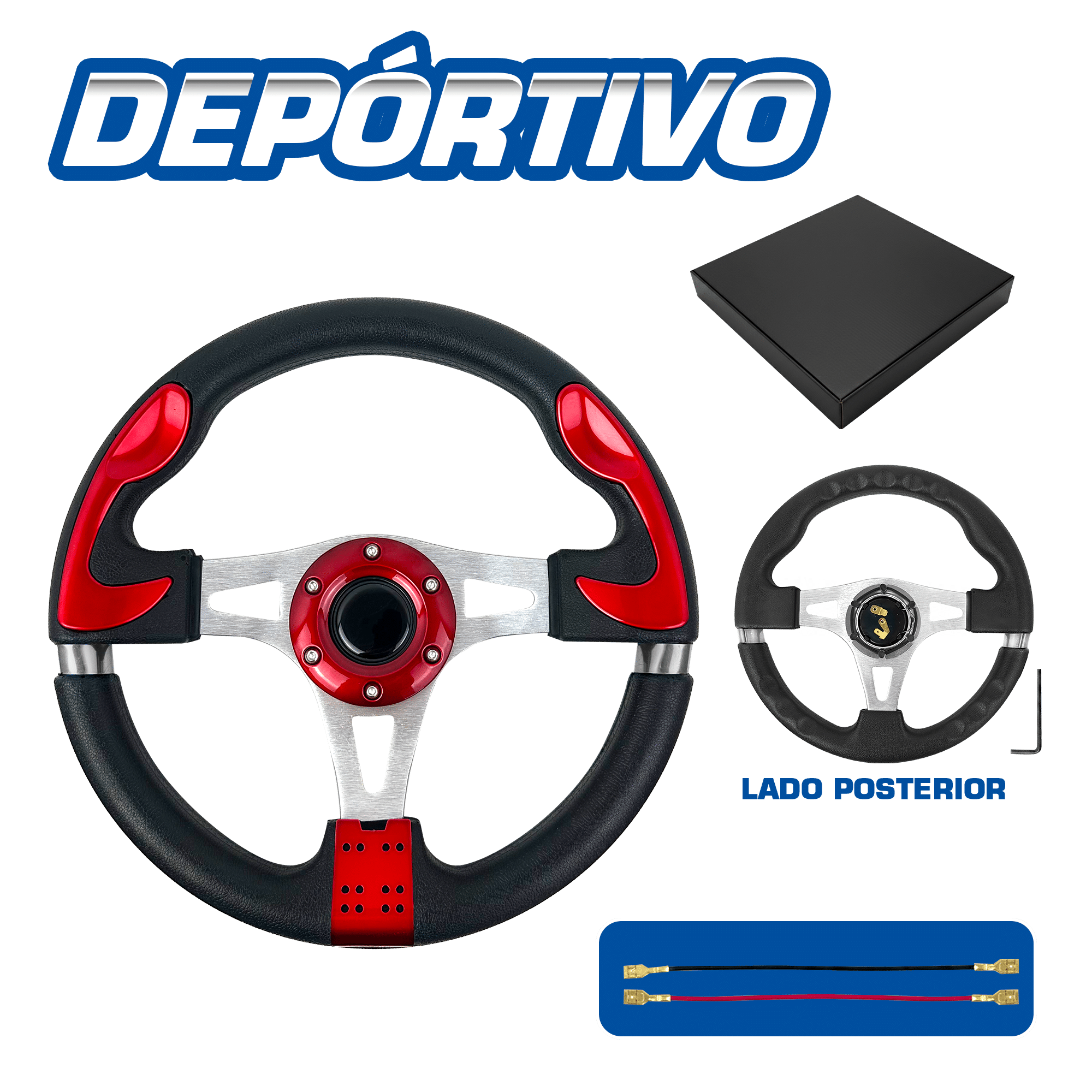 TIMON DEPORTIVO DETALLE ROJO