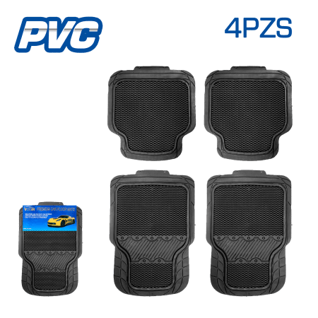 PISO PVC UNIVERSAL 4PCS/SET PESADO 5.2KG NEGRO