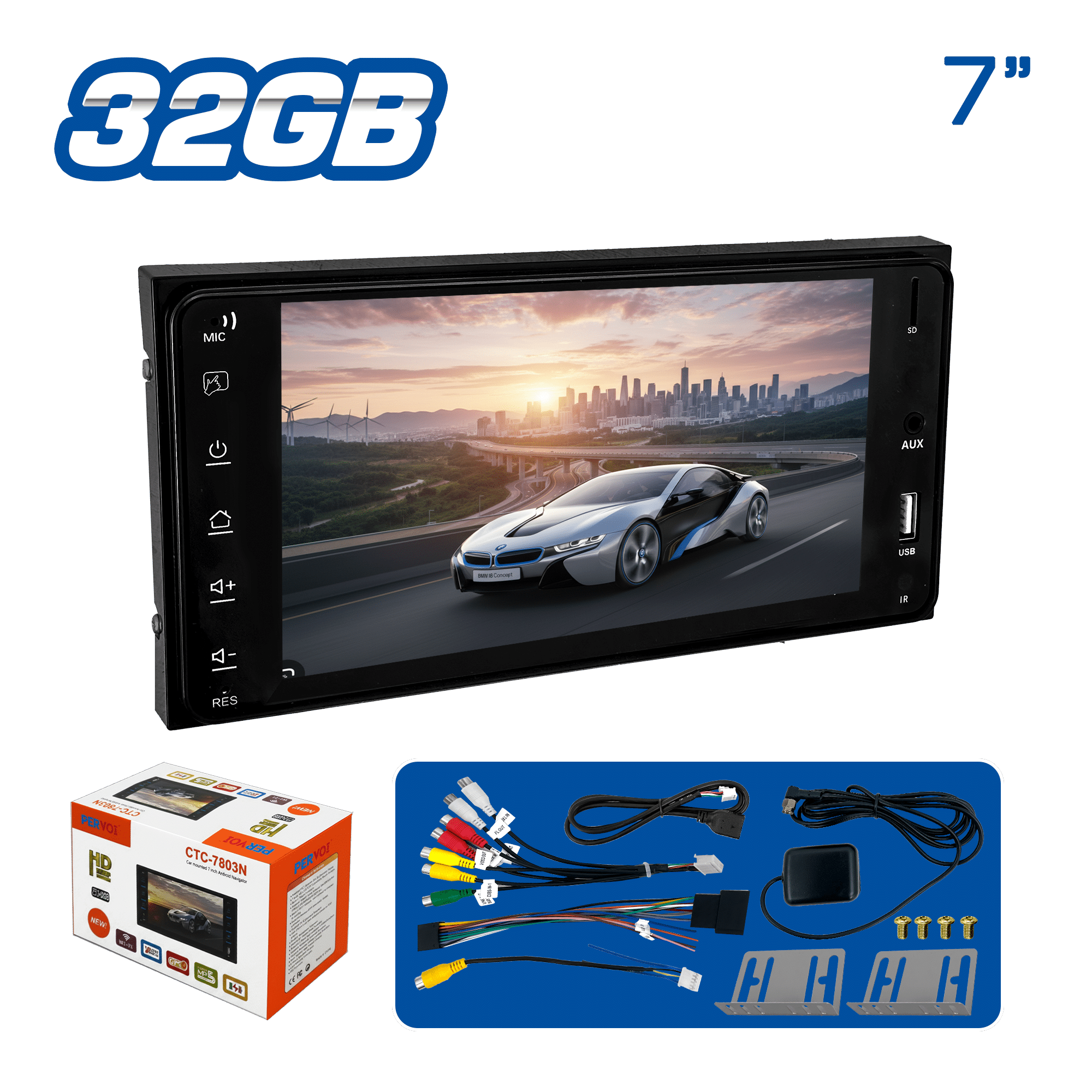 PANTALLA REPRODUCTOR ANDROID SIS. TOY 7'' 2+32GB + USB