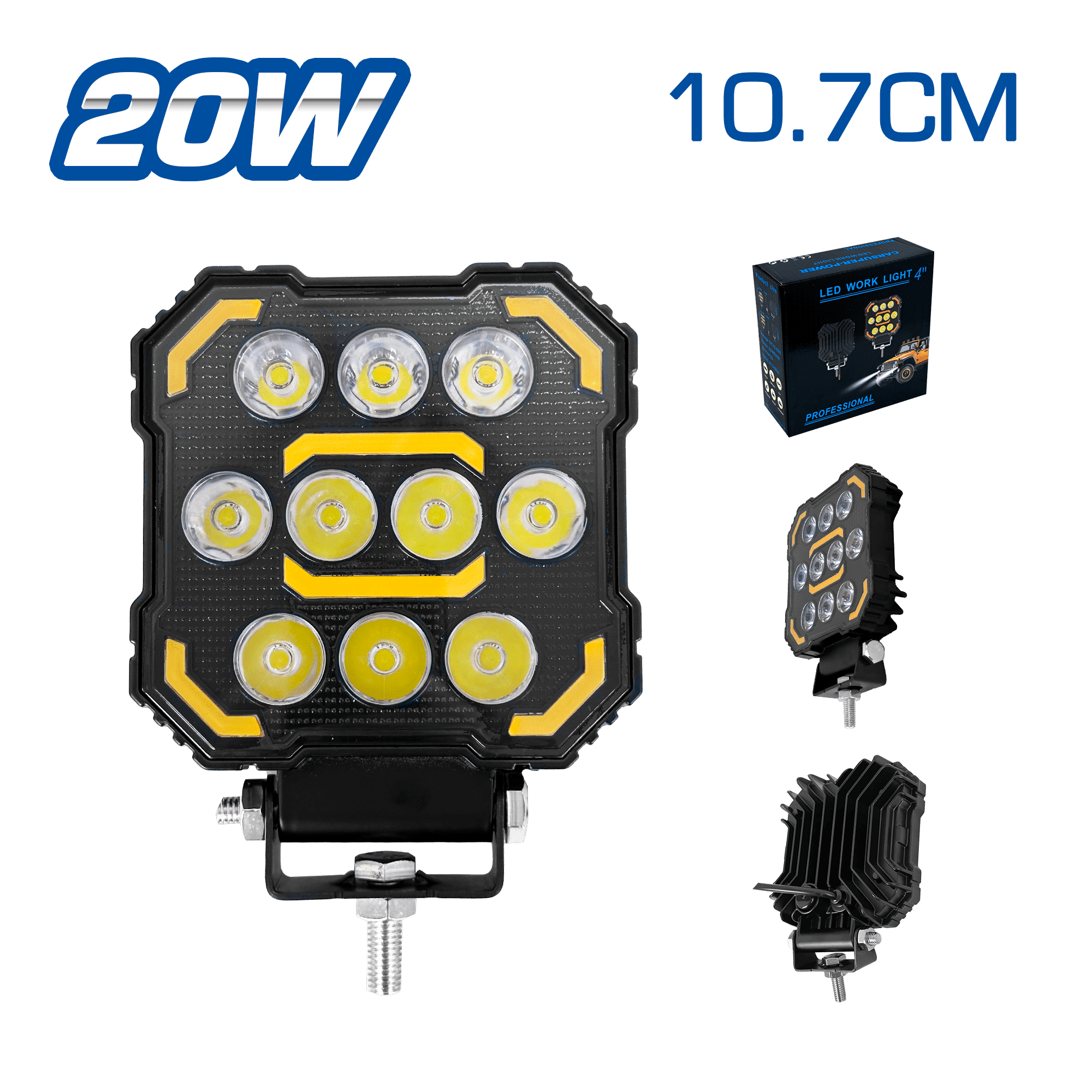 LUZ DE TRABAJO LED 23W 4" CUADRADO SPORT