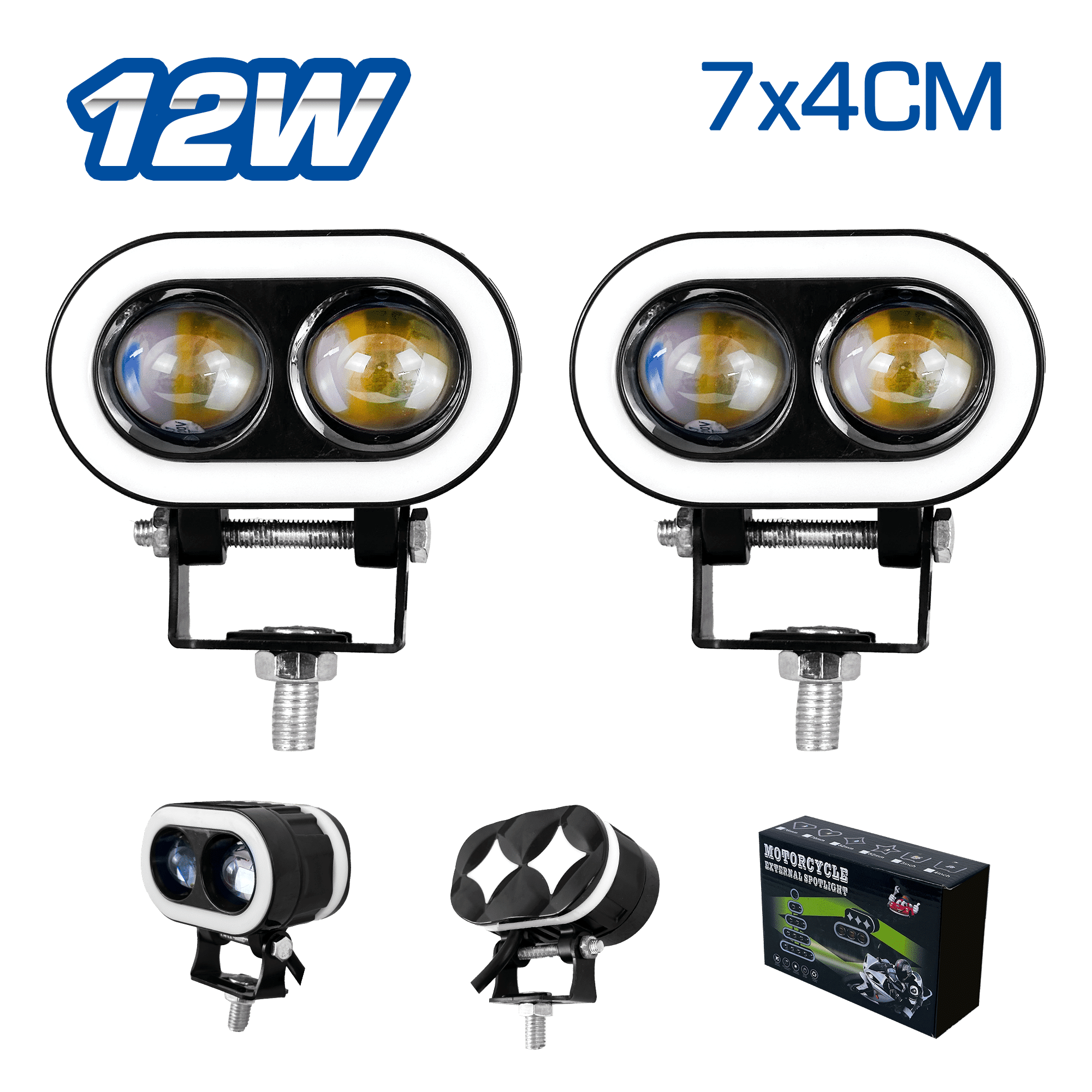 LUZ LED 12W 7X4CM OJO ANGEL + STROBO