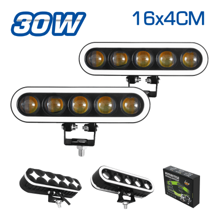 LUZ LEDX5 30W 16X4CM OJO ANGEL + STROBO